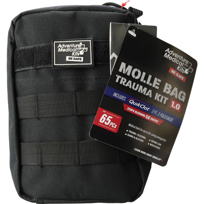 Adventure Medical MOLLE Bag Trauma Kit 1.0 in black zippered pouch