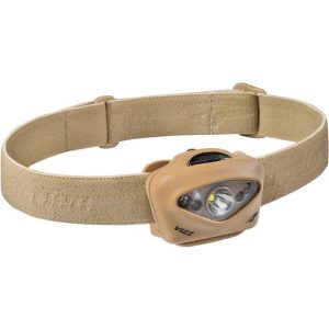 Princeton Tec Vizz tan headlamp with adjustable head strap